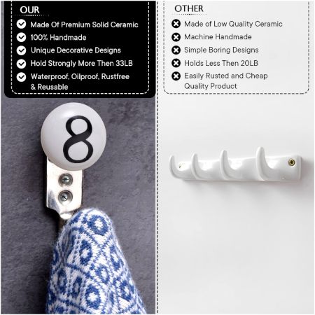 Number Ceramic Hooks -8